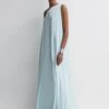 Reiss Green Charly One Shoulder Maxi Dress
