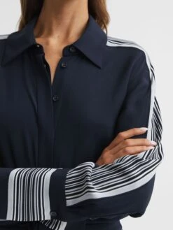 Reiss Navy Selma Long Sleeve Jumpsuit -Reiss D72 436s4