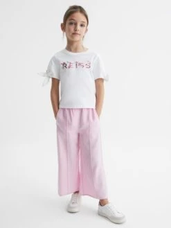 Reiss Pink Print Tally Junior Printed Cotton T-Shirt -Reiss D74 785s3