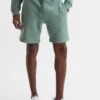 Reiss Fern Green Henry Garment Dye Jersey Shorts