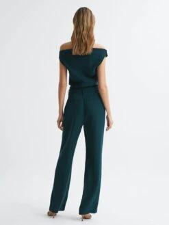 Reiss Teal Maple Off-The-Shoulder Jumpsuit -Reiss D75 715s5