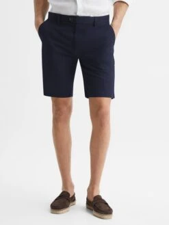 Reiss Navy Wicket Modern Fit Chino Shorts