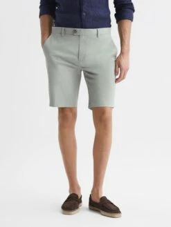 Reiss Soft Sage Wicket Modern Fit Chino Shorts