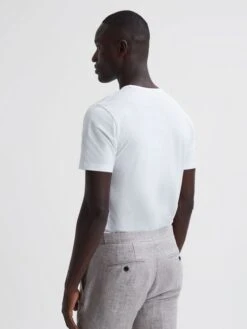 Reiss White Caspian Mercerised Crew Neck T-shirt -Reiss D80 037s5