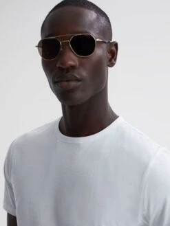 Reiss White Caspian Mercerised Crew Neck T-shirt -Reiss D80 037s6