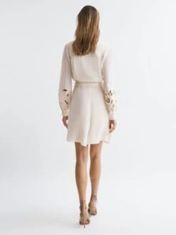 Reiss Ivory Clara Fitted Lace Cut-Out Mini Dress -Reiss D84 710s5