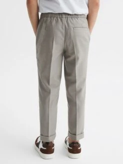 Reiss Taupe Brighton Senior Pleat Front Relaxed Trousers -Reiss D85 484s5