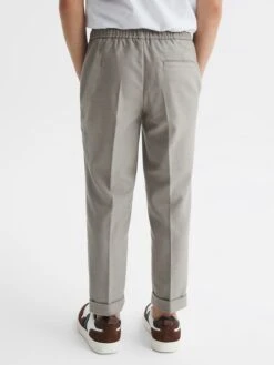 Reiss Taupe Brighton Junior Pleat Front Relaxed Trousers -Reiss D85 487s5