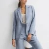 Reiss Pale Blue Shae Single Breasted Tailored Blazer