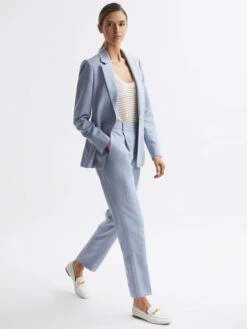 Reiss Pale Blue Shae Single Breasted Tailored Blazer -Reiss D87 090s6