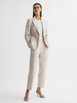 Reiss Oatmeal Shae Single Breasted Tailored Blazer -Reiss D87 091s4