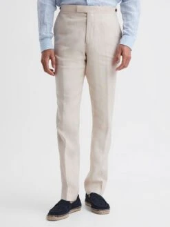 Reiss Stone Kin Slim Fit Linen Trousers -Reiss D87 098s3