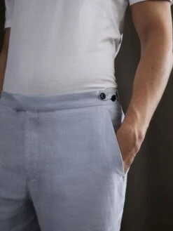 Reiss Soft Blue Kin Slim Fit Linen Trousers -Reiss D88 779s3