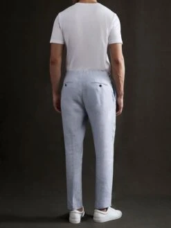 Reiss Soft Blue Kin Slim Fit Linen Trousers -Reiss D88 779s4