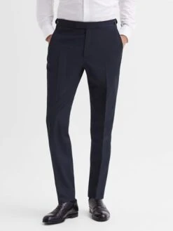 Reiss Navy Hope Modern Fit Travel Trousers