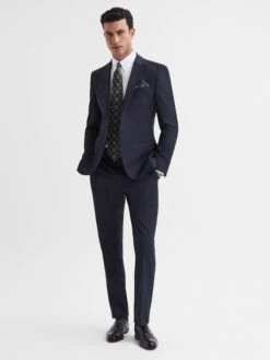 Reiss Navy Hope Modern Fit Travel Trousers -Reiss D90 441s3