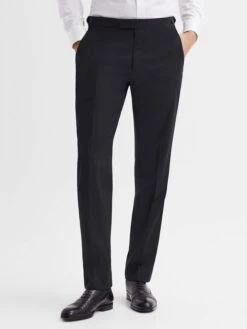Reiss Black Hope Modern Fit Travel Trousers