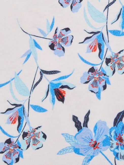 Reiss Blue Print Tally Senior Printed Cotton T-Shirt 7 Reiss Blue Print Tally Senior Printed Cotton T-Shirt – Image 7