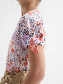 Reiss Pink Tally Junior Printed Cotton T-Shirt -Reiss D91 339s4