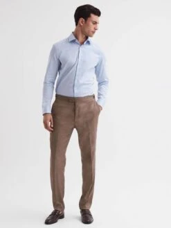 Reiss Tobacco Paddock Twill Side Adjuster Trousers -Reiss D91 362s3