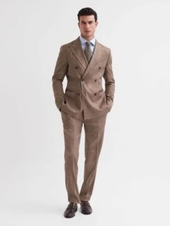Reiss Tobacco Paddock Twill Side Adjuster Trousers -Reiss D91 362s6
