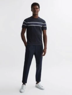 Reiss Blue Multi Hearts Slim Fit Mercerised Cotton Crew Neck T-Shirt -Reiss D97 821s3