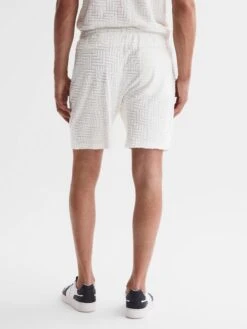 Reiss White Brooklyn Terry Towelling Drawstring Shorts -Reiss D97 841s4