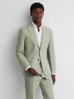 Reiss Apple Kin Slim Fit Single Breasted Linen Blazer -Reiss D97 867s4