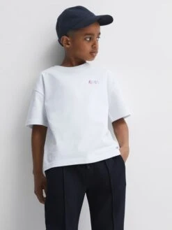 Reiss White Paracas Junior Motif Cotton T-Shirt 12 Reiss White Paracas Junior Motif Cotton T-Shirt -Reiss D97 870s6