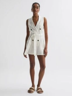 Reiss Ivory Florence Double Breasted Playsuit -Reiss D98 237s3
