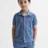 Reiss Airforce Blue Algarve Junior Terry Towelling Shirt