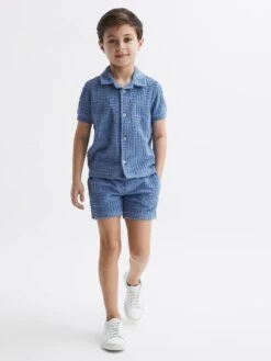 Reiss Airforce Blue Algarve Junior Terry Towelling Shirt -Reiss D99 250s3