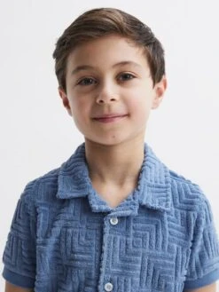 Reiss Airforce Blue Algarve Junior Terry Towelling Shirt -Reiss D99 250s4