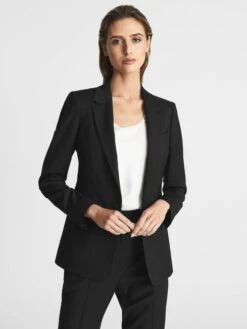 Reiss Black Haisley Single Breasted Blazer