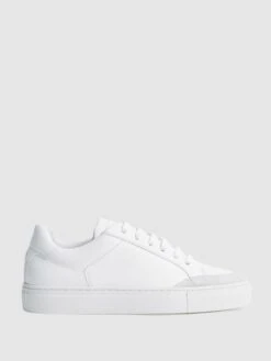 Reiss White Ashley Leather Trainers