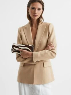 Reiss Mocha Dakota Zebra Calf Hair Baguette Bag -Reiss N5C148s4