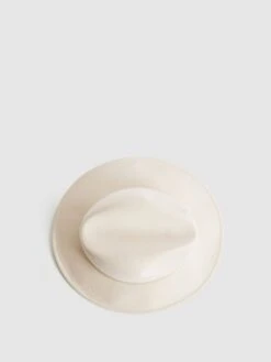 Reiss Ivory Ashbourne Wool Fedora Hat -Reiss U09 888s4