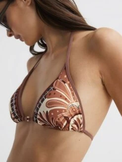 Reiss Tan Tina Printed Bikini Top -Reiss U24 940s4