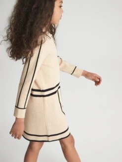 Reiss Camel Layla Junior Knitted Mini Dress