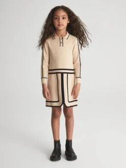 Reiss Camel Layla Junior Knitted Mini Dress -Reiss U63 569s5