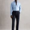 Reiss Navy Kin Slim Fit Linen Trousers